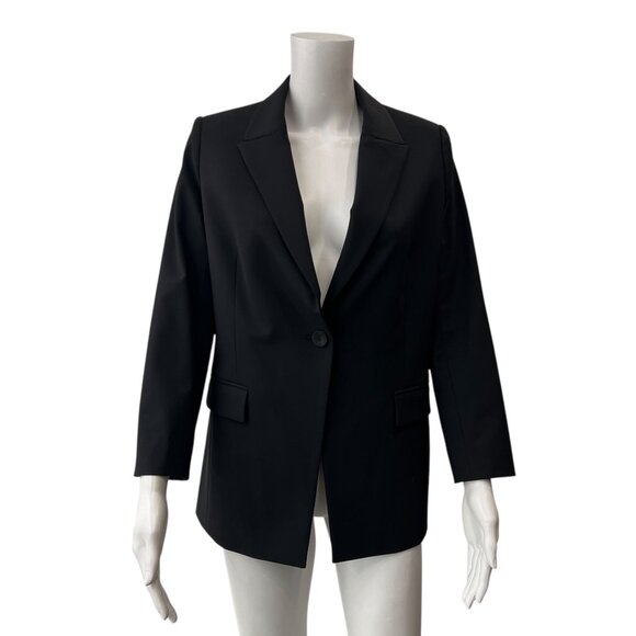 Lafayette 148 Black Blazer Single Breasted Wool Jacket size 10